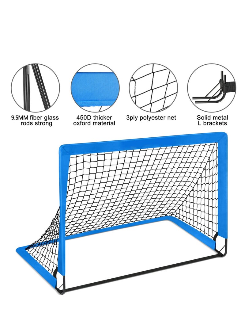 Set 2  Kids Soccer Goal for Backyard Set of 6X4, 4X3 ft Toddler Soccer Nets Training Equipment, Pop Up Portable Soccer Set for Kids and Youth Games and Training Goals - pzsku/ZDC2549A659507BF30C7CZ/45/_/1724381358/149860e6-ee17-401d-8978-2bf2a6245d52