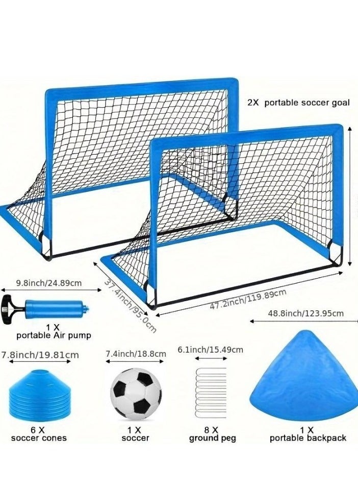 Set 2  Kids Soccer Goal for Backyard Set of 6X4, 4X3 ft Toddler Soccer Nets Training Equipment, Pop Up Portable Soccer Set for Kids and Youth Games and Training Goals - pzsku/ZDC2549A659507BF30C7CZ/45/_/1740361817/2db85573-0576-49ff-bcc3-d314dfa6077f