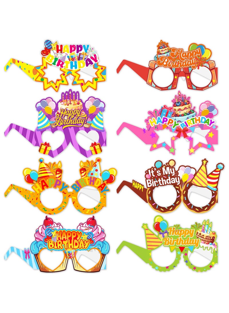 8 Pcs Celebration Paper Glasses - Cake Gift Box Design for Birthday Party Decoration Party Supplies - Image 1