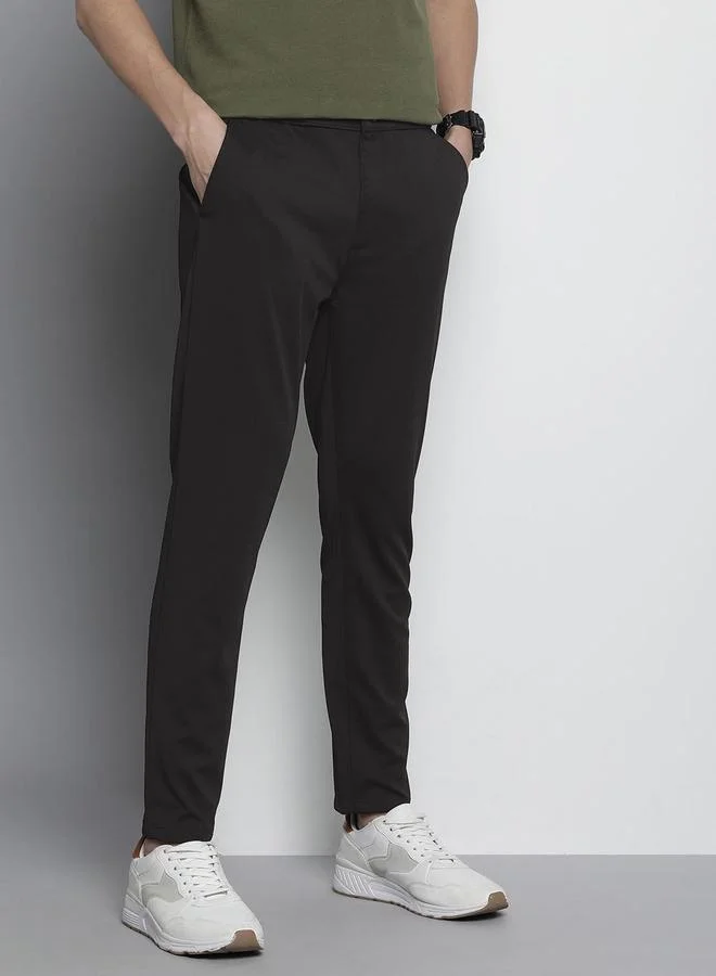 The Indian Garage Co Men Slim Fit Mid Rise Knitted Pants
