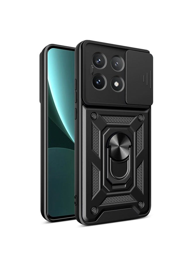 General Applicable POCO X6 PRO 5G Smooth Nail Sliding Window Shell Redmi K70E 5G Magnetic Bracket Protective Case  - Image 1