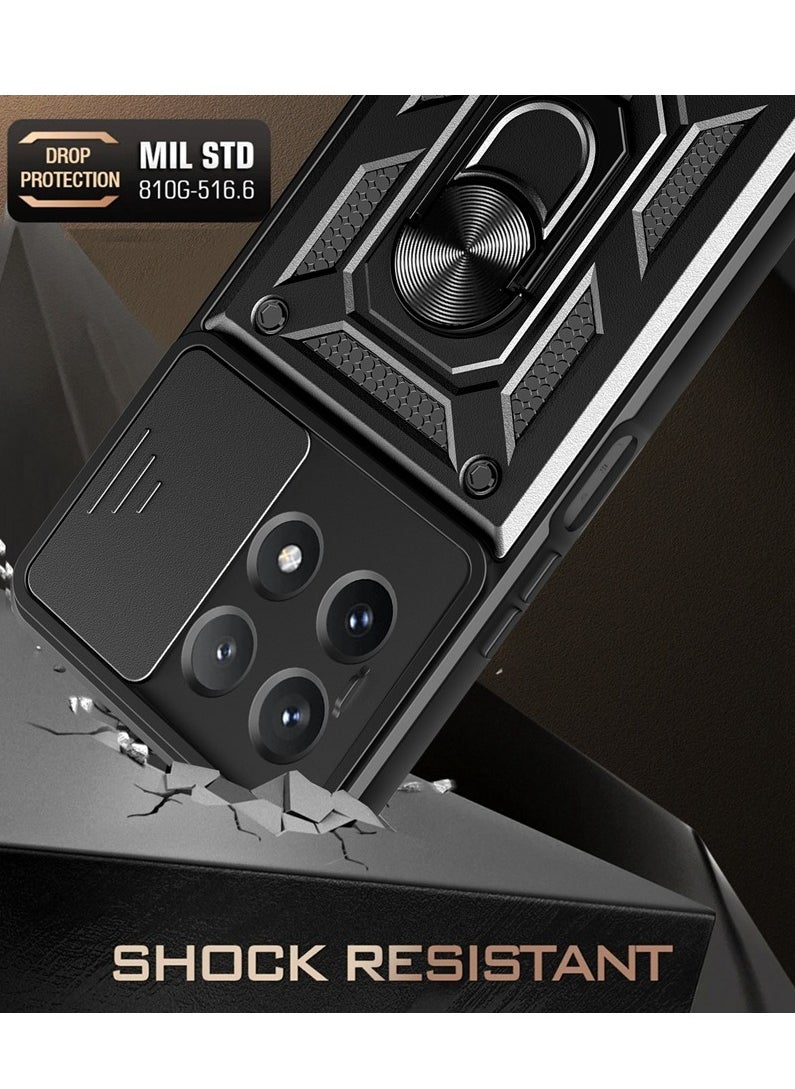 General Applicable POCO X6 PRO 5G Smooth Nail Sliding Window Shell Redmi K70E 5G Magnetic Bracket Protective Case  - Image 2