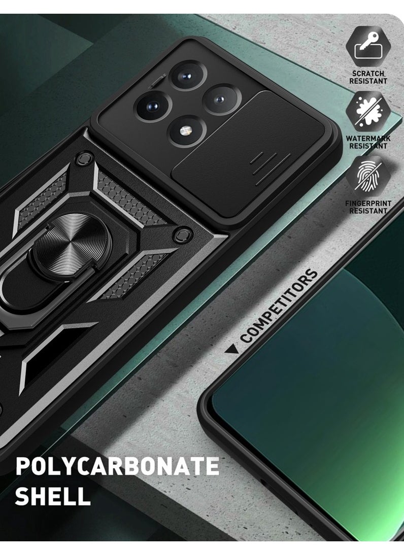 General Applicable POCO X6 PRO 5G Smooth Nail Sliding Window Shell Redmi K70E 5G Magnetic Bracket Protective Case  - Image 4