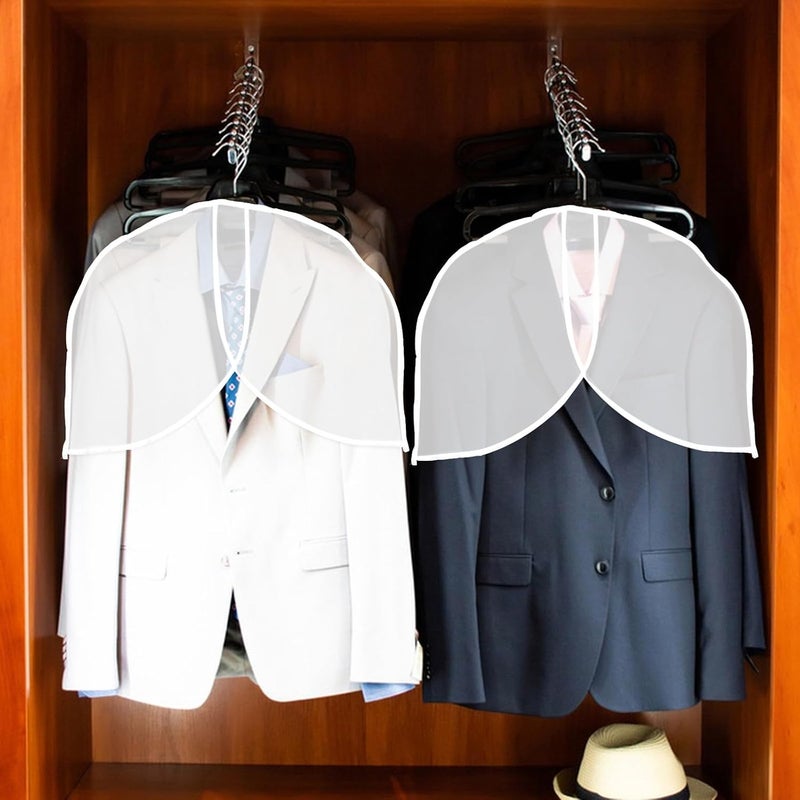 Garment Covers for Hanging Clothes Shoulder Dust Covers 60x45cm Peva 5pcs for Closet Storage - Image 5