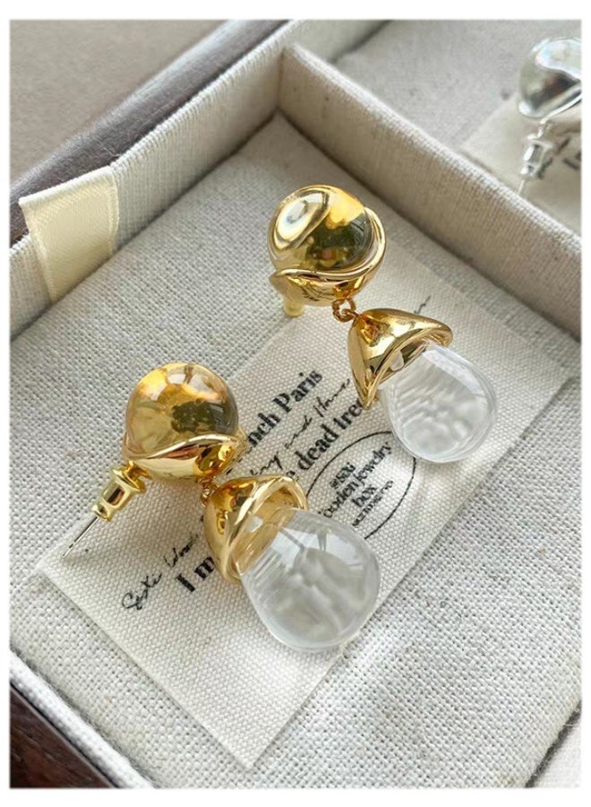 NeeMee Summer New Crystal Round Bead Water Drop Earrings - Image 3