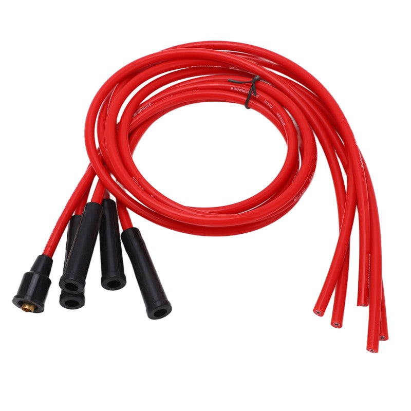 Spark Plug Ignition Wire Set Red High Performance Silicone 1m Car Ignition Wire for 4 Cylinder Automobile 8mm - Image 1