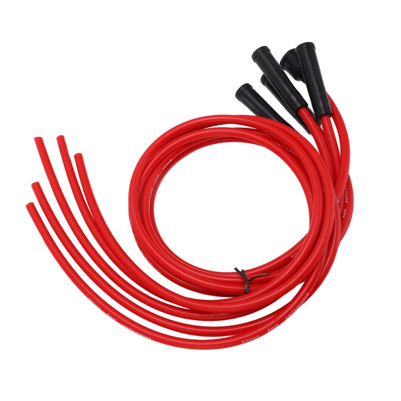 Spark Plug Ignition Wire Set Red High Performance Silicone 1m Car Ignition Wire for 4 Cylinder Automobile 8mm - Image 3