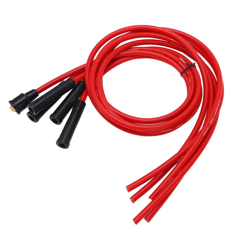 Spark Plug Ignition Wire Set Red High Performance Silicone 1m Car Ignition Wire for 4 Cylinder Automobile 8mm - Image 5