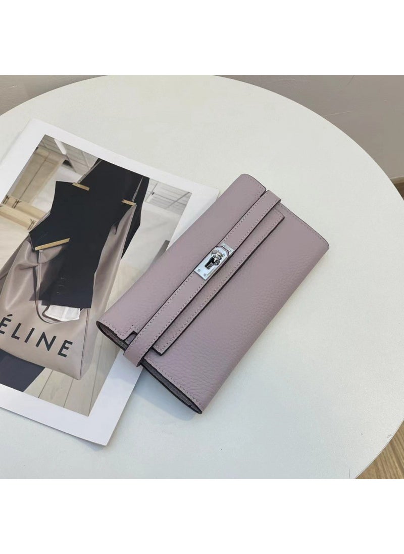 Generic - h-Jia Kelly woc long wallet 2023 new womens bag Korean-style mini shoulder messenger bag Womens Small bag mobile phone bag Light pink - Image 1