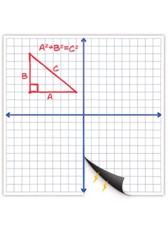Rid Whiteboard, Dry Erase Graph Board, Laminated Coordinate Whiteboards, 26"X26", White, Xy Axis Graphing Lines, Magnet Boards With Gridlines For Math, School, Algebra, Geometry | Houseables