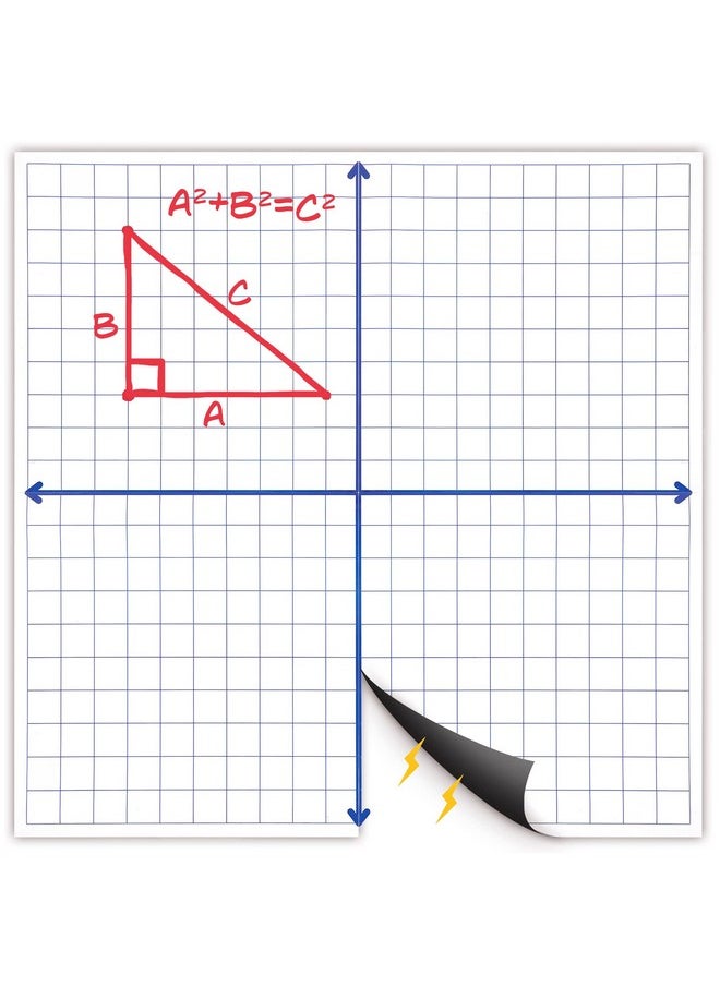 Houseables - Rid Whiteboard, Dry Erase Graph Board, Laminated Coordinate Whiteboards, 26"X26", White, Xy Axis Graphing Lines, Magnet Boards With Gridlines For Math, School, Algebra, Geometry | Houseables - Image 1