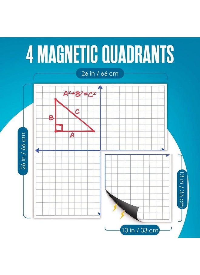 Houseables - Rid Whiteboard, Dry Erase Graph Board, Laminated Coordinate Whiteboards, 26"X26", White, Xy Axis Graphing Lines, Magnet Boards With Gridlines For Math, School, Algebra, Geometry | Houseables - Image 1