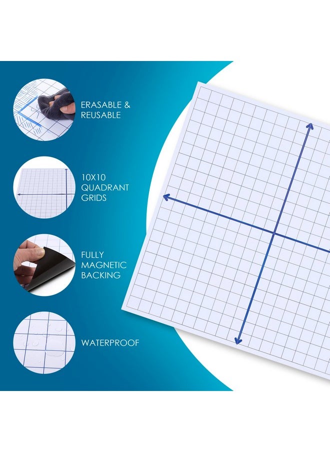 Houseables - Rid Whiteboard, Dry Erase Graph Board, Laminated Coordinate Whiteboards, 26"X26", White, Xy Axis Graphing Lines, Magnet Boards With Gridlines For Math, School, Algebra, Geometry | Houseables - Image 1