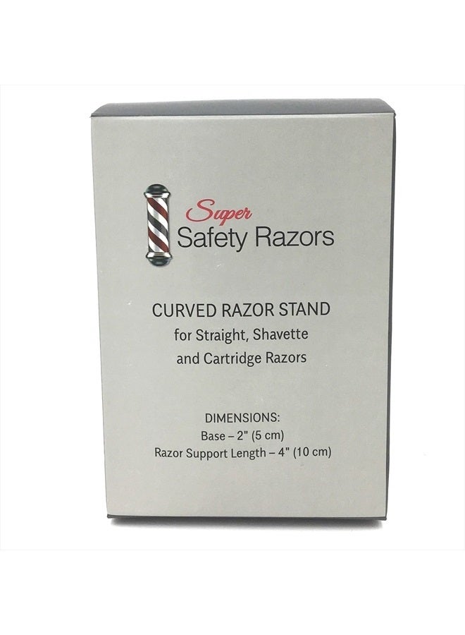 Super Safety Razors Curved Chrome Razor Stand for Straight, Shavette & Cartridge Razors - for All Razors with Handle Lengths of 100 mm or More - Image 3