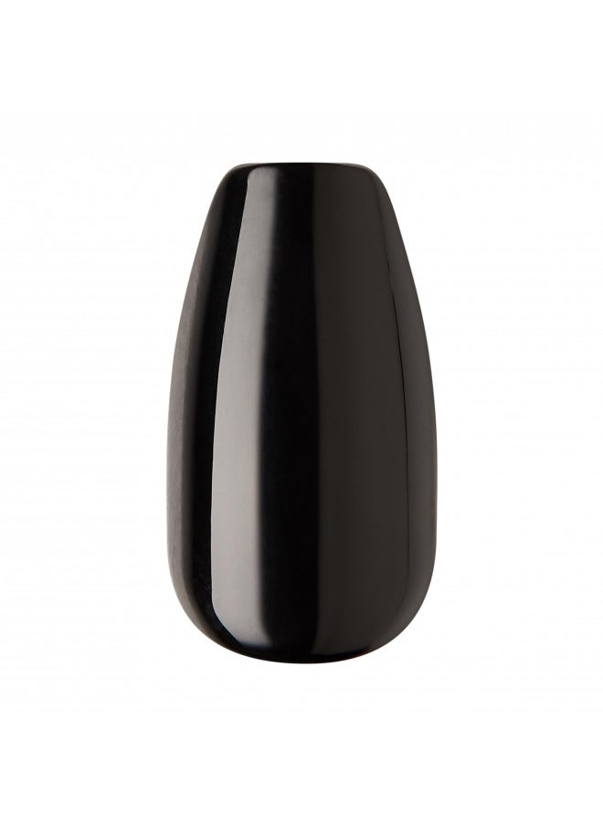 Impress - KISS imPRESS Color Press-On Manicure Fake Nails, All Black - Short & Square, Solid Black, Ready To Wear, Chip Proof, Smudge Proof, No Dry Time, Mini File & More | 30 Count - Image 1