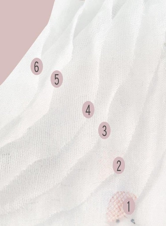 ZAPLES Muslin 6 Layers Cotton 100% Organic Muslin Cotton Wash Cloth Face Towels for Newborn Baby Extra Soft Hankies Reusable Napkins for Infants Toddlers (Pack of 5) White Mix Prints - Image 4