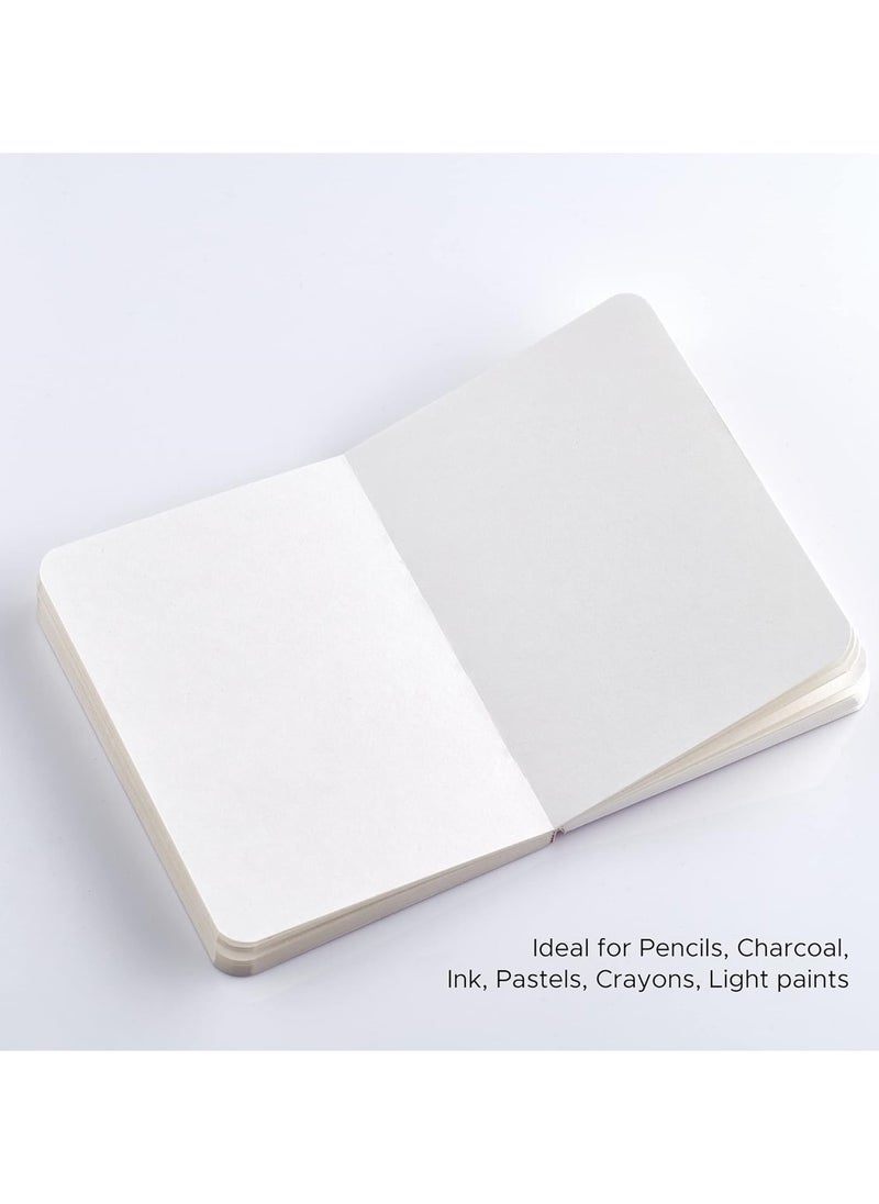 FACTOR NOTES A6 Size Textured Fine Grain Medium Surface Pocket Sized Sketchbook 120gsm Thickness 128 Pages  - Image 3