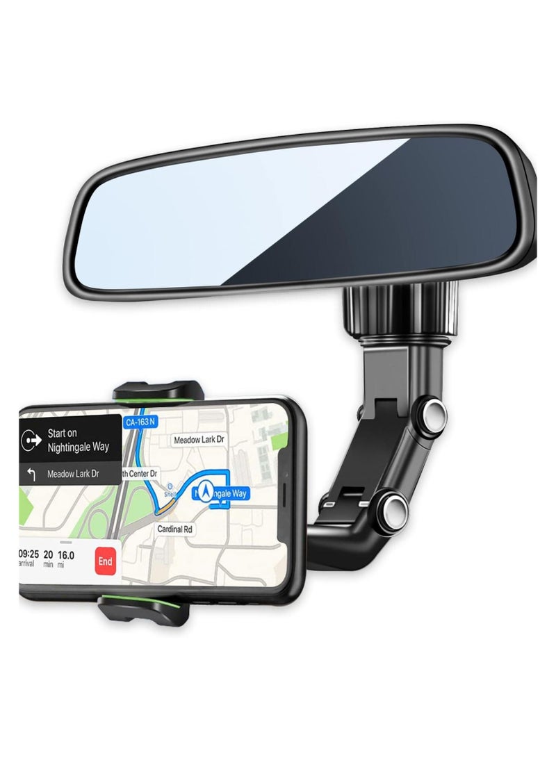 Multifunctional Car Mirror Holder 360 Degree Rotatable Car Mirror Mount for GPS and All Mobile Phones - Image 1