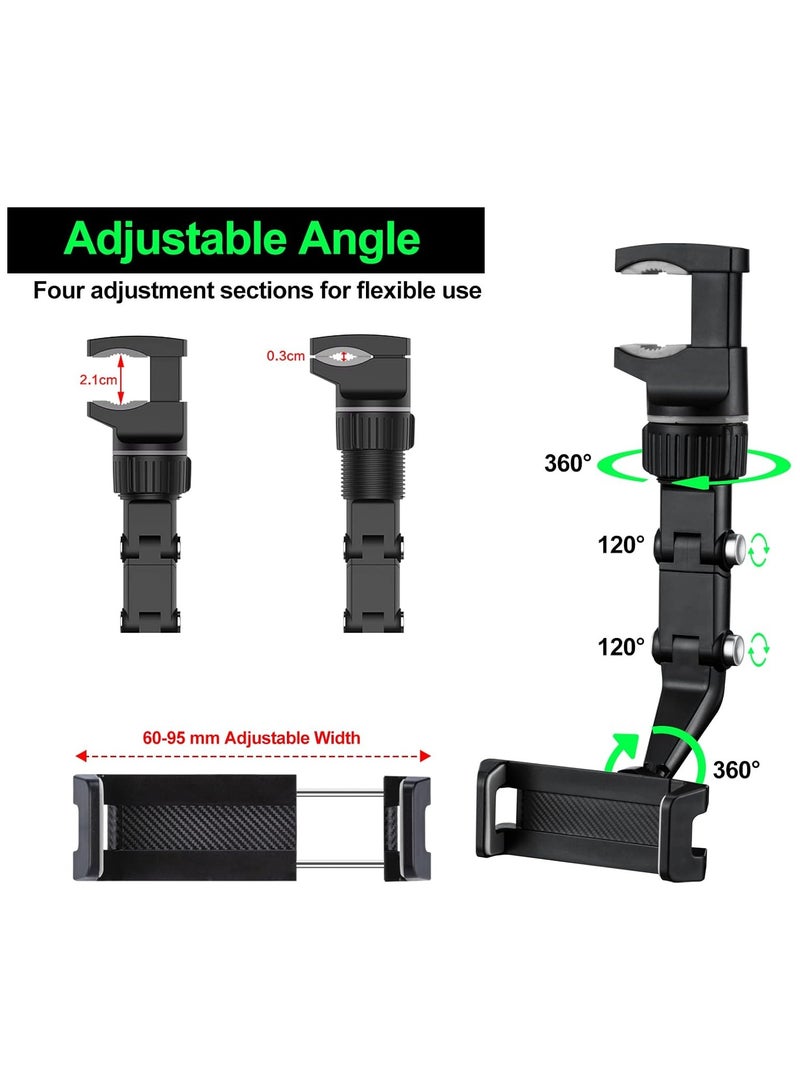 Multifunctional Car Mirror Holder 360 Degree Rotatable Car Mirror Mount for GPS and All Mobile Phones - Image 4