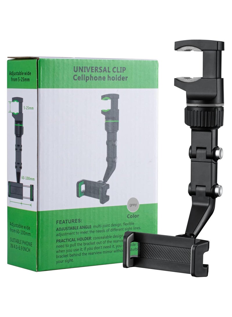 Multifunctional Car Mirror Holder 360 Degree Rotatable Car Mirror Mount for GPS and All Mobile Phones - Image 2