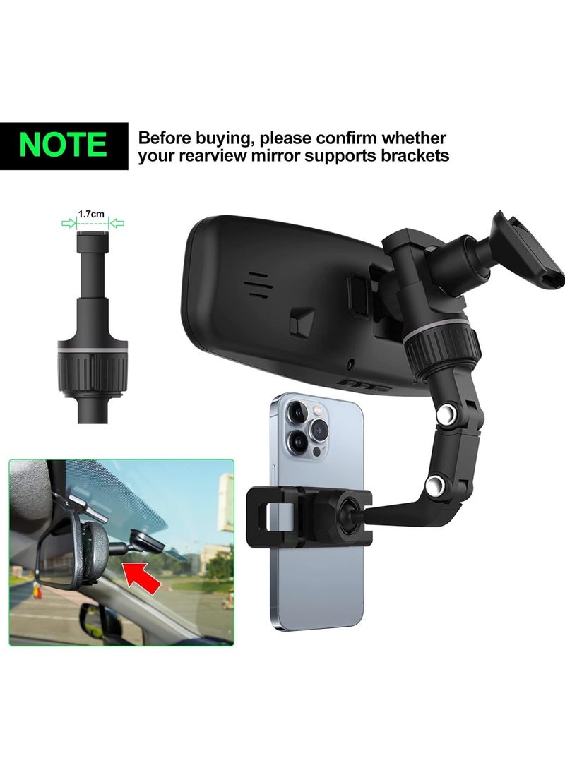 Multifunctional Car Mirror Holder 360 Degree Rotatable Car Mirror Mount for GPS and All Mobile Phones - Image 3