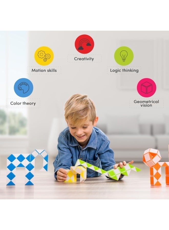 YJ Magic Snake Dinosaur Egg 36-Piece Transforming Puzzle – Flexible Creative Shape Builder and Educational Brain Teaser Toy - Image 4