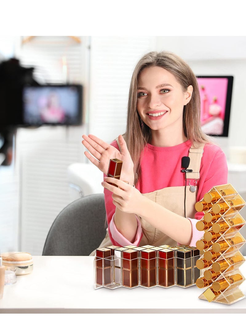 Excefore Lipstick Holder Organizer,  3 Pack Clear Lip Gloss Organizers Storage Box, 48 Spaces Acrylic Stackable Fish Shape Lipsticks Tower Lipgloss Display Stand - Image 5