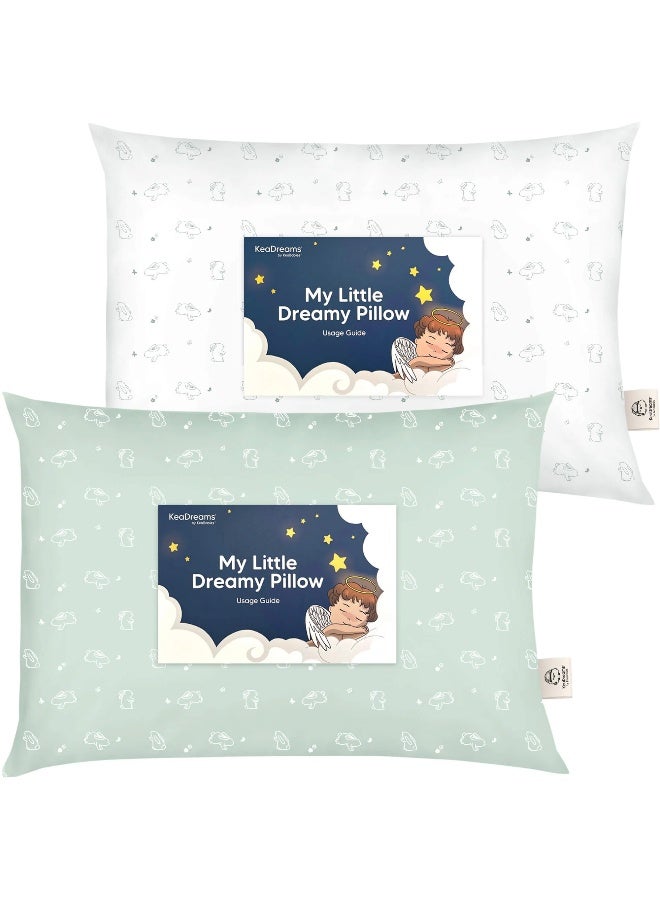 KeaBabies Toddler Pillows 2 Pack, Kids Travel Bed Pillows, Bunnies - Image 1