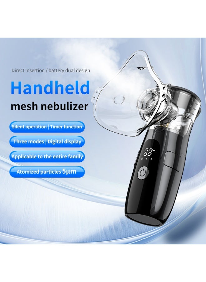 NexusTek Portable Nebulizer Handheld Mesh 5μm Fine Mist ≤50dB Quiet 3 Modes LED Display Type-C Powered Low Residue Detachable for Adults and Children [Elegant White Edition] - Image 4