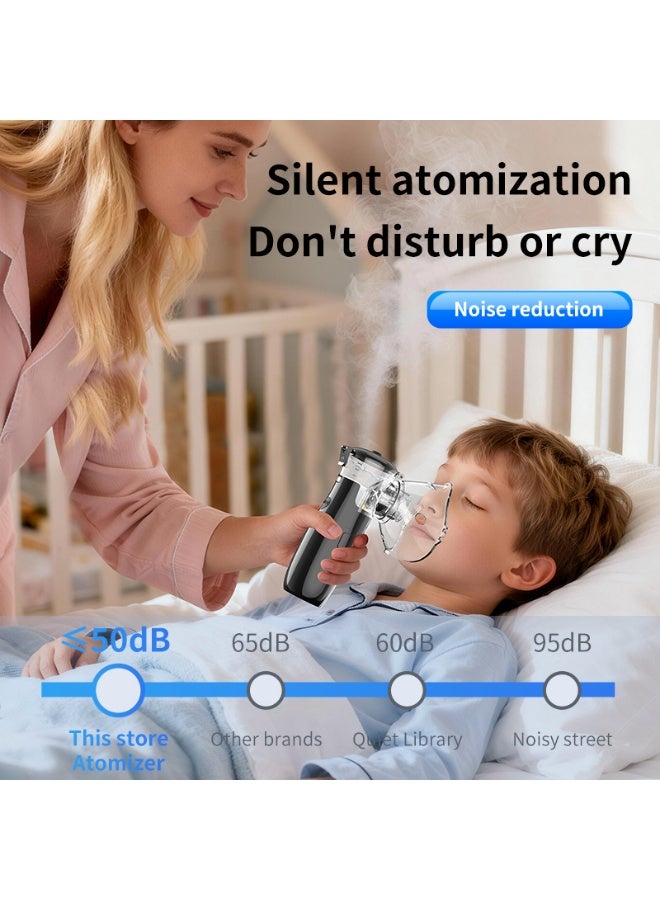 NexusTek Portable Nebulizer Handheld Mesh 5μm Fine Mist ≤50dB Quiet 3 Modes LED Display Type-C Powered Low Residue Detachable for Adults and Children [Elegant White Edition] - Image 5