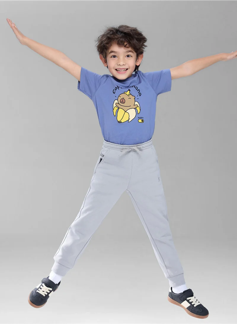 جيوردانو Kid's Tapered Fit French Terry Jogger with Elastic Waist