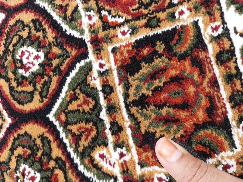 CARPET PLANET سجادة كشميرية فارسية من كوكب السجاد لغرفة المعيشة بسمك 1 بوصة 15X7 قدم باللون الأسود - Image 3