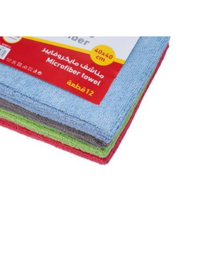 ركسو مجموعة مناشف مايكروفايبر فاخرة متعددة الألوان - 12 قطعة بحجم 60×40 سم - Image 5