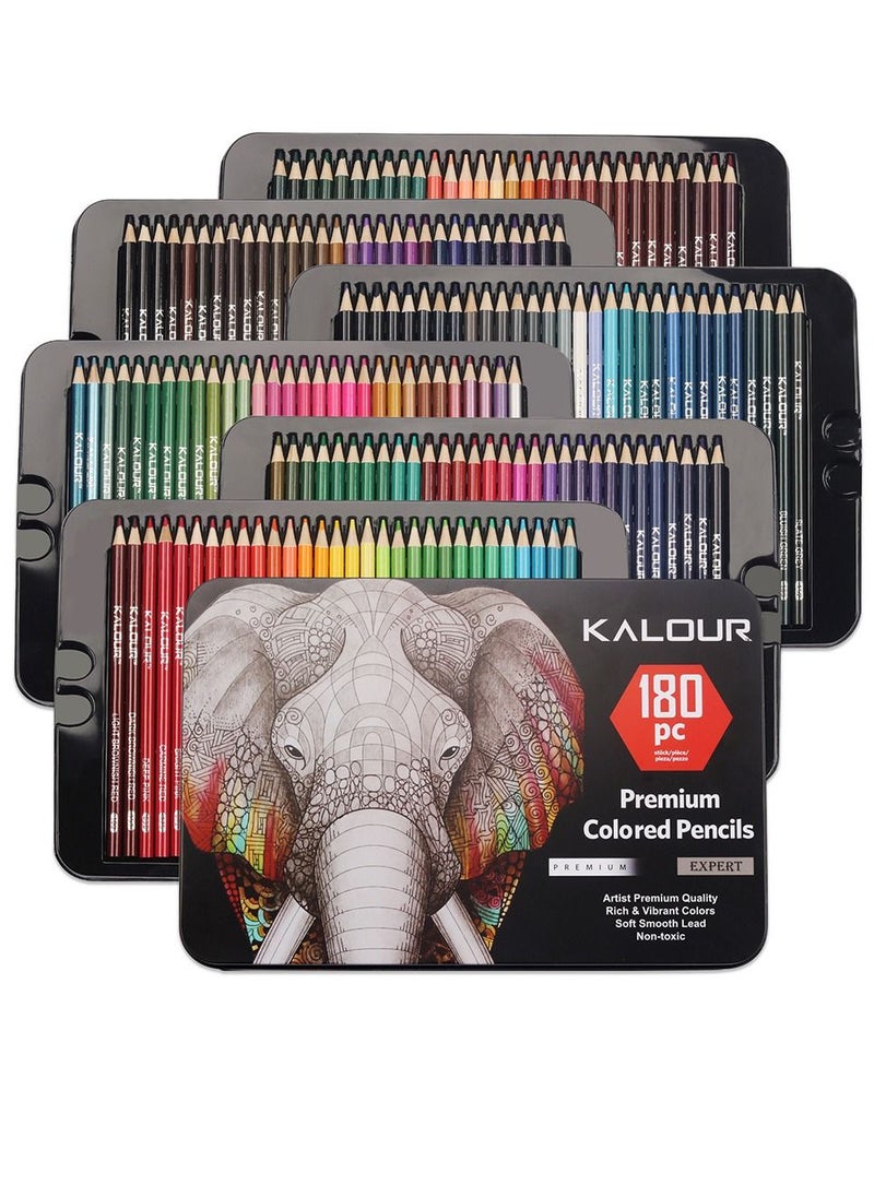 Cool Baby COOLBABY 180 Colors Artist Colored Pencils Set For Adult Coloring Books Soft Cores Professional Numbered Art Drawing Pencils For Artists Kids Adults Coloring Sketching And Painting  - Image 1