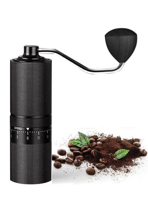High Quality External Adjustable Settings Grindering Coarse to Fine Portable Manual Coffee Grinder, 7-star High-precision Grinding Movement Coffee Grinder Black