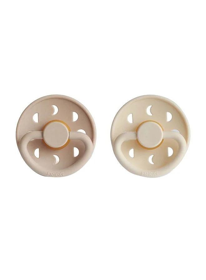 فريج Pack Of 2 Moon Phase Latex Baby Pacifier 6-18M, Cream/Croissant - Size 2