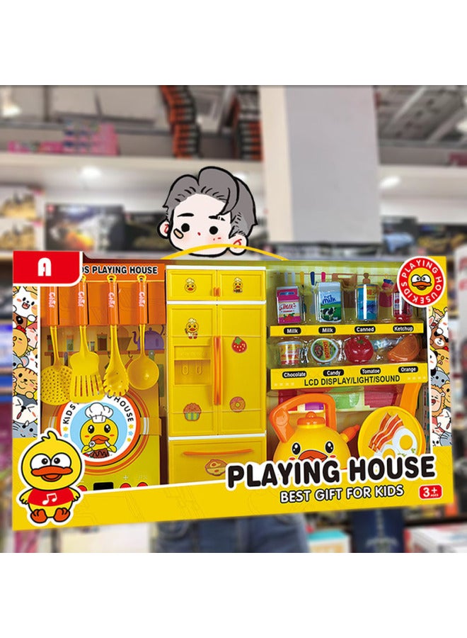Year Toys Children's Play Kitchen Toy Set Girl's Simulation Cooking Creative Mini Kitchen Gift Box-Specifications:Section I - Image 2