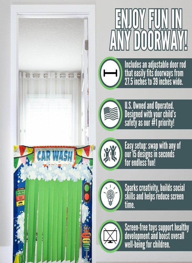 Couch Swag Play Panel for Children with Adjustable Door Pole (Car Wash) - Image 2