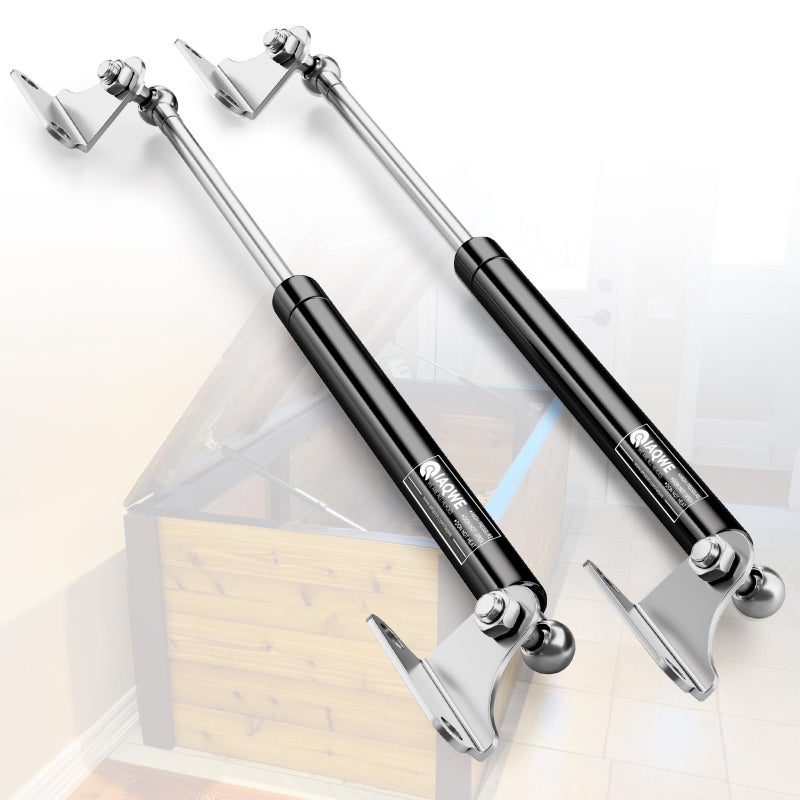 17 Inch 67Lbs300N Gas Struts Springs Shocks Lift Support with LType Mounts for Boat Cover RV Bed Storage Heavy Duty Tool Box Lid Cabinet Trap Door Trailer Floor Hatch 2pcs by IAQWE