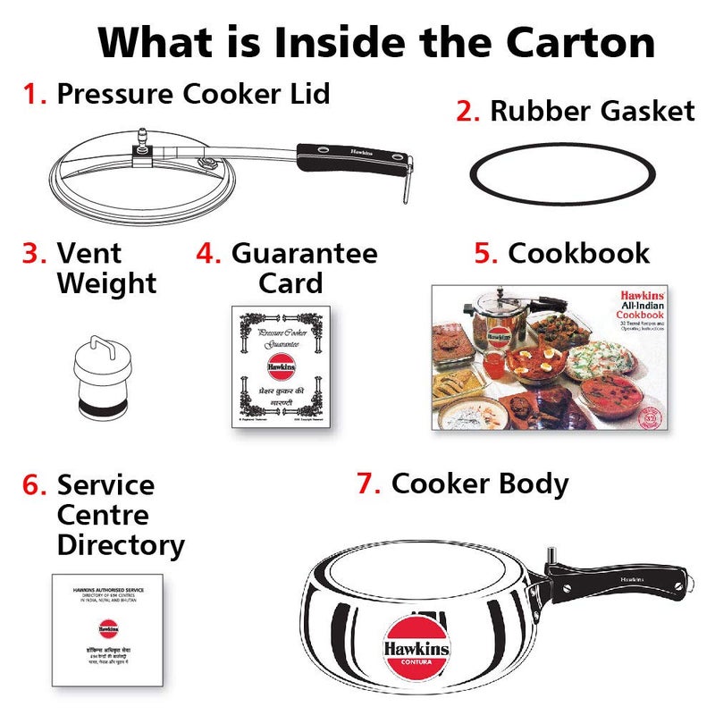 Hawkins 3.5 Litre Contura Pressure Cooker, Handi Inner Lid Cooker, Silver (HC35) - Image 5