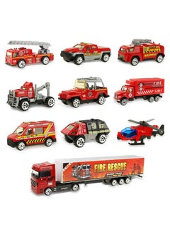 Coolplay Coolplay Fire Truck Toy Set for Kids, Toy Vehicles Carrier Truck with Die-cast Cars, Rescue Firetruck for Boys 3-6 Years Old  - Image 3