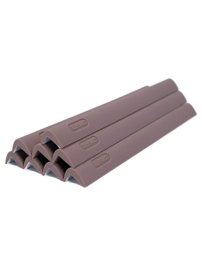 LONGFITE Corner Protectors And Edge Guards Baby Proof Corner Covers And Bumpers Cushion Top Grade Silicone Nonchoking Risk With Strong Stickiness (8 Pack) (Edge Guards Dark Brown Edge) - Image 2