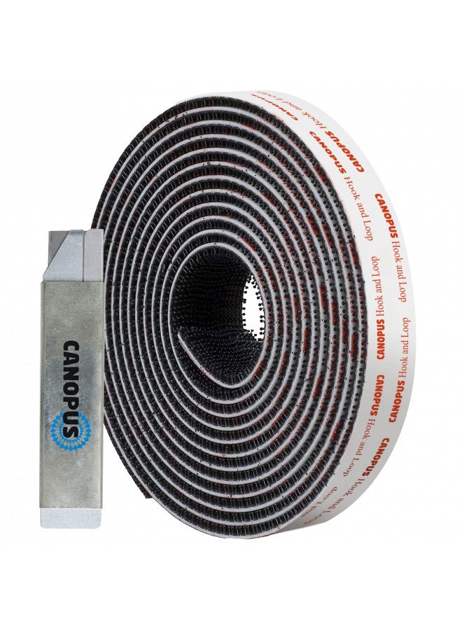 CANOPUS CANOPUS Hook and Loop Reclosable Fastener, SJ3550 250 Black Lock Tape for Hanging Pictures, Signs and Displays, Remotes, Tools, Crafts, 0.5 in x 6 ft, Made in USA  - Image 1