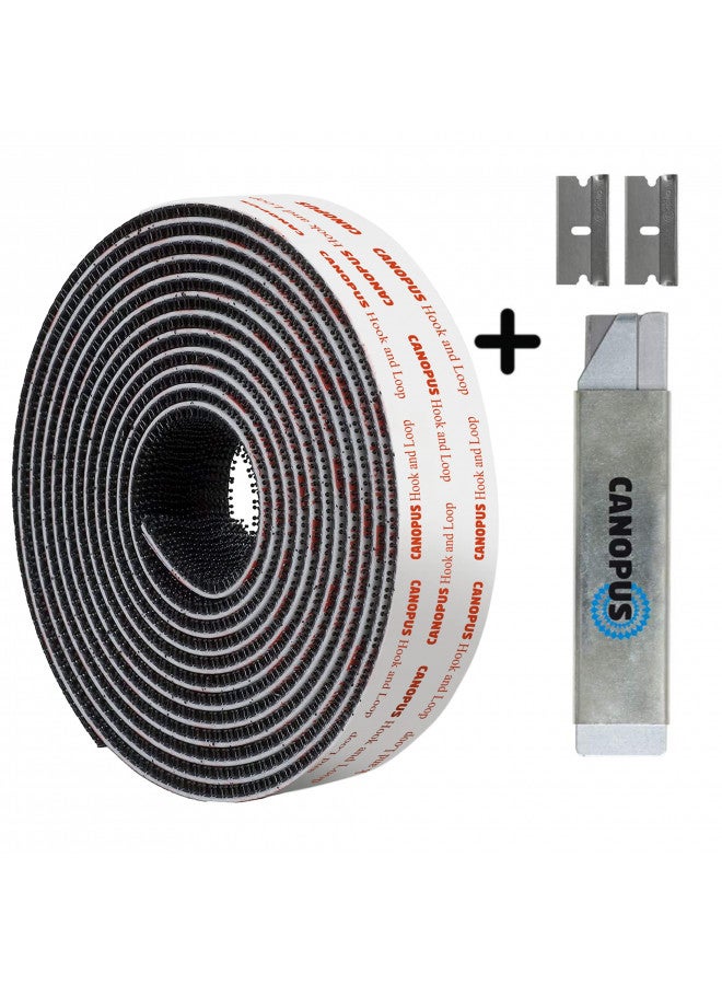 CANOPUS CANOPUS Hook and Loop Reclosable Fastener, SJ3550 250 Black Lock Tape for Hanging Pictures, Signs and Displays, Remotes, Tools, Crafts, 0.5 in x 6 ft, Made in USA  - Image 2