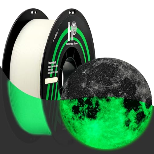 HP3DF Glow in The Dark PLA Filament, 3D Printer Filament, PLA Filament 1.75mm Dimensional Accuracy +/- 0.02mm, 1KG Spool (2.2 lbs), Fit Most FDM Printer (Glow Green) - Image 1