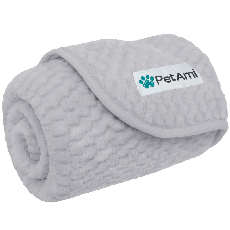 PetAmi Waterproof Dog Blanket, Leakproof Puppy Blanket for Small Medium Dogs, Furniture Sofa Couch Cover Protector, Fleece Pet Throw Indoor Cat Kitten, Reversible Washable Soft Plush, 29x40 Light Gray - Image 1