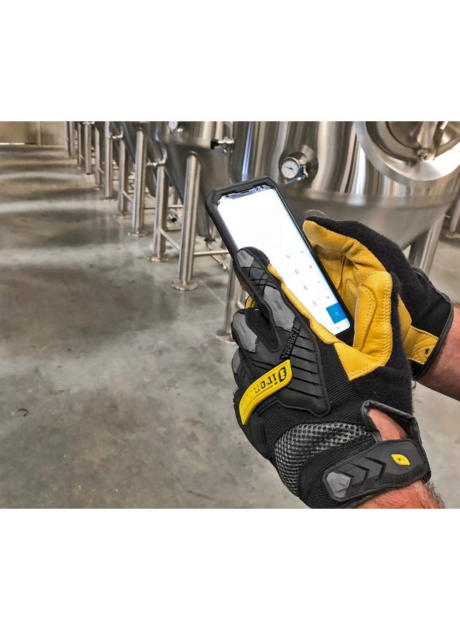 Ironclad Command Impact Goatskin Leather Work Gloves; Touch Screen Gloves Conductive Index Finger, Impact Protection, Machine Washable, Sized S, M, L, XL, XXL (1 Pair) (X-Large)
