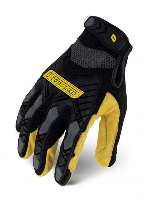 Ironclad Command Impact Goatskin Leather Work Gloves; Touch Screen Gloves Conductive Index Finger, Impact Protection, Machine Washable, Sized S, M, L, XL, XXL (1 Pair) (X-Large)