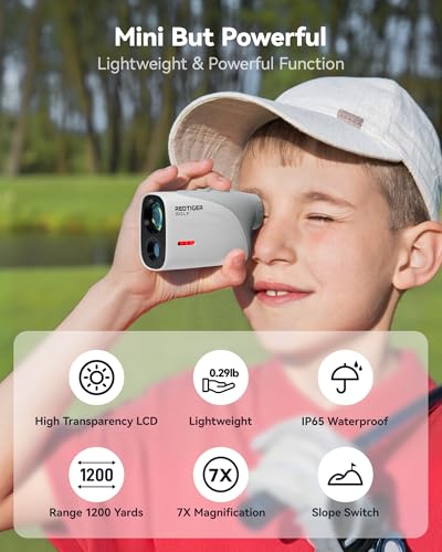 REDTIGER Mini Golf Range Finder with 1200 Yards IP65 Range Finder Golf with Slope Switch 7X Magnification Magnetic Rechargeable Golf Rangefinder Flag Pole Lock Vibration - Image 3
