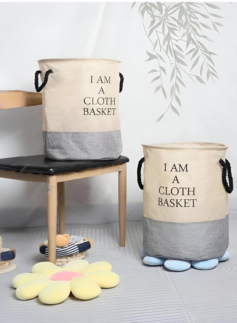Olive basket for children's clothing, toys, and linen material with a sturdy handle, large size 45*35 cm  - Image 1